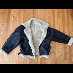 Brown Vintage Shearling Bomber Jacket. Good Vintage Condition!
